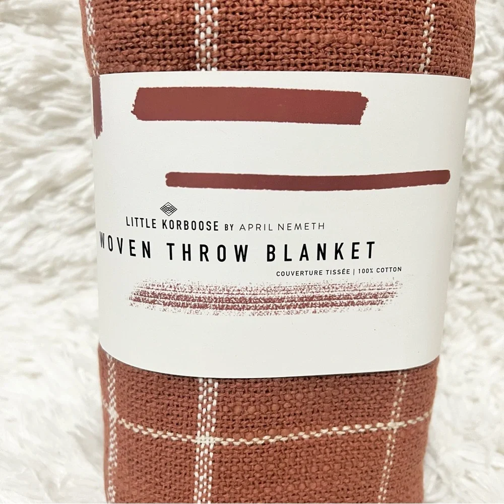 Little Korboose Woven Throw Blanket Plaid 60